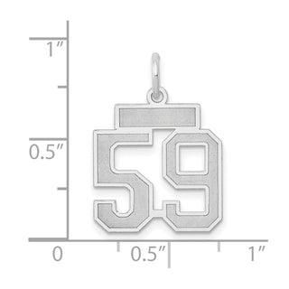 14k White Gold Small Satin Number 59 Charm