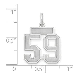 14k White Gold Small Satin Number 59 Charm