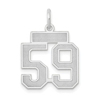 14k White Gold Small Satin Number 59 Charm