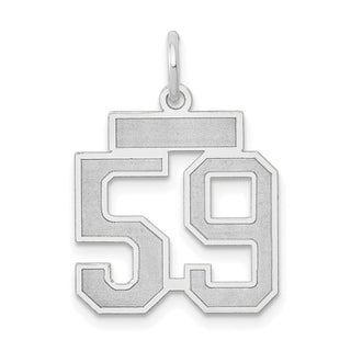14k White Gold Small Satin Number 59 Charm