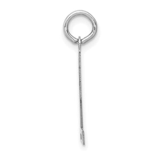 14k White Gold Small Satin Number 72 Charm
