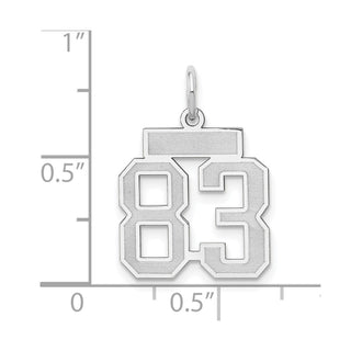 14k White Gold Small Satin Number 83 Charm