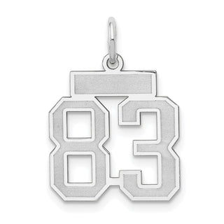 14k White Gold Small Satin Number 83 Charm