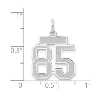 14k White Gold Small Satin Number 85 Charm