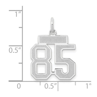 14k White Gold Small Satin Number 85 Charm