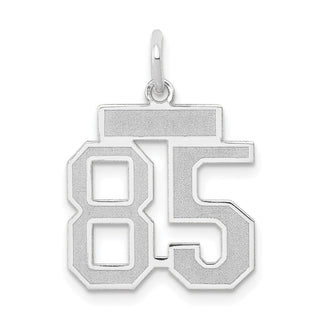 14k White Gold Small Satin Number 85 Charm