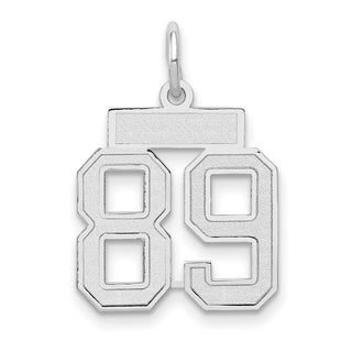 14k White Gold Small Satin Number 89 Charm
