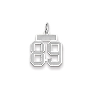 14k White Gold Small Satin Number 89 Charm