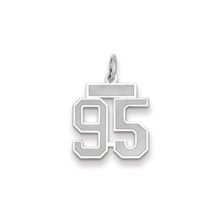 14k White Gold Small Satin Number 95 Charm