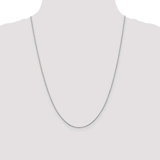 24" 14k White Gold .95mm Twisted Box Chain Necklace