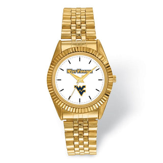LogoArt West Virginia University Pro Gold-tone Gents Quartz Watch