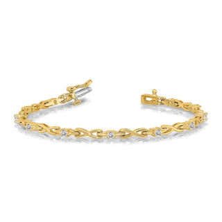 14k Yellow Gold AA Diamond Tennis Bracelet X2106AA