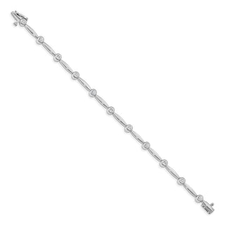 14k White Gold VS Diamond Bar Link Bracelet