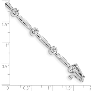 14k White Gold VS Diamond Bar Link Bracelet