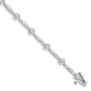 14k White Gold VS Diamond Bar Link Bracelet