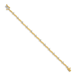14k Yellow Gold VS Diamond Bar Link Tennis Bracelet