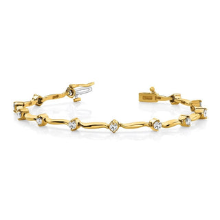 14k Yellow Gold VS Diamond Bar Link Tennis Bracelet