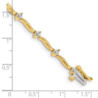 14k Yellow Gold VS Diamond Bar Link Tennis Bracelet