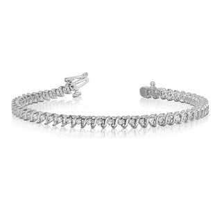 14k White Gold 1.6mm Diamond Tennis Bracelet X700WA