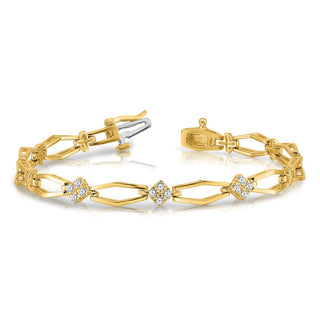 14k Yellow Gold AAA Diamond Fancy Bracelet X784AAA