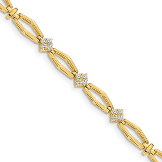14k Yellow Gold AA Diamond Fancy Bracelet X784AA