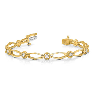 14k Yellow Gold A Diamond Fancy Bracelet X789A