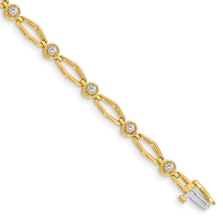 14k Yellow Gold AAA Diamond Fancy Bracelet X789AAA