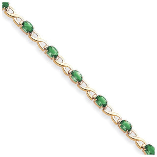 7" 14K Yellow Gold 7x5mm Oval Mount St. Helens bracelet