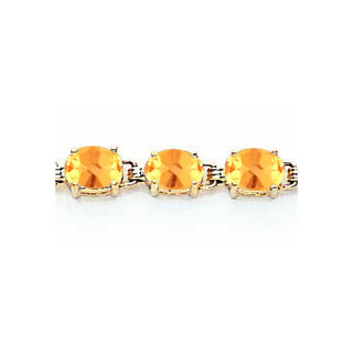 14K Yellow Gold 6x4mm Oval Citrine bracelet