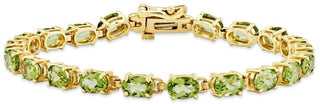 7" 14k Yellow Gold 6x4mm Oval Peridot Bracelet X960PE