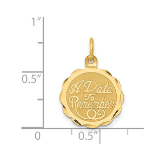 14k Yellow Gold A Date To Remember Charm XAC16