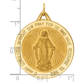 14k Yellow Gold Miraculous Medal Pendant XAC209