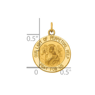 14K Yellow Gold Our Lady of Perpetual Help Medal Charm XAC210