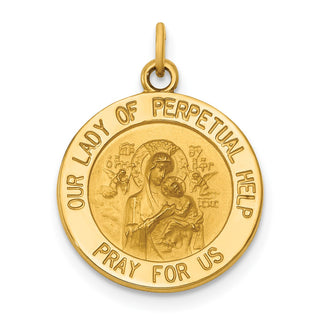 14K Yellow Gold Our Lady of Perpetual Help Medal Charm XAC210