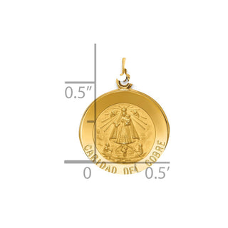 14k Yellow Gold Caridad Del Cobre Medal Pendant