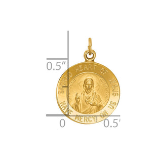 14K Yellow Gold Sacred Heart of Jesus Medal Charm XAC220