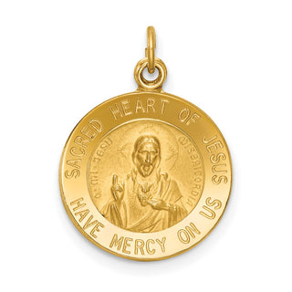 14K Yellow Gold Sacred Heart of Jesus Medal Charm XAC220