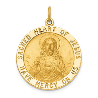 14k Yellow Gold Sacred Heart Of Jesus Medal Pendant