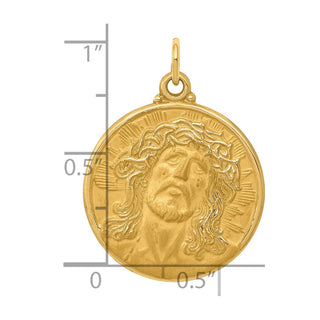 14k Yellow Gold Jesus Medal Pendant