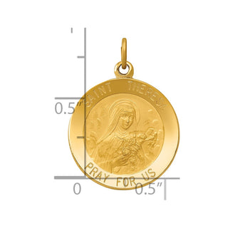 14K Yellow Gold Saint Theresa Medal Charm XAC224