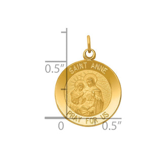 14K Yellow Gold Saint Anne Medal Charm XAC228