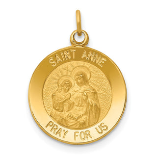 14K Yellow Gold Saint Anne Medal Charm XAC228