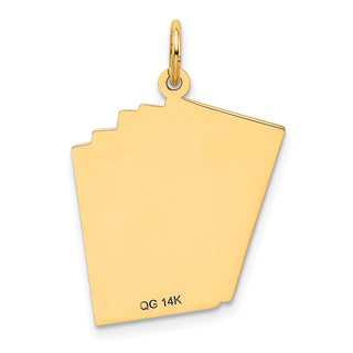 14k Yellow Gold Enameled Royal Flush Playing Cards Charm