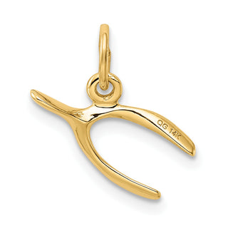 14k Yellow Gold Wishbone Charm
