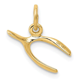 14k Yellow Gold Wishbone Charm