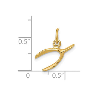 14k Yellow Gold Wishbone Charm