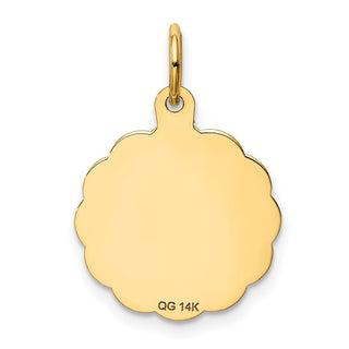 14k Yellow Gold Merry Christmas Disc Charm XAC34