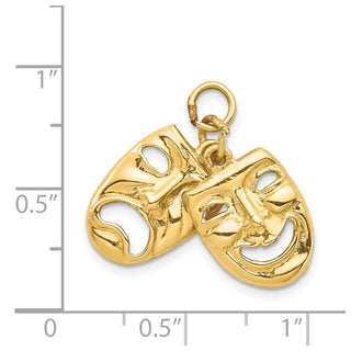 14k Yellow Gold Comedy Tragedy 2-Piece Charm