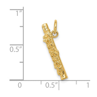 14k Yellow Gold 3-D Polished Flute Charm