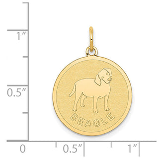 14k Yellow Gold Beagle Disc Charm